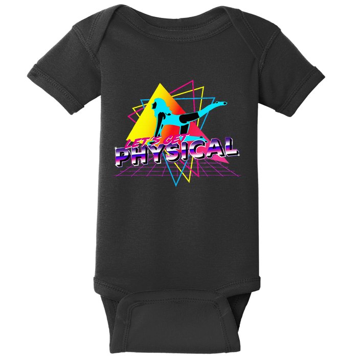 LetS Get Physical Workout Gym Totally Retro 80S Baby Bodysuit