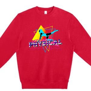 LetS Get Physical Workout Gym Totally Retro 80S Premium Crewneck Sweatshirt