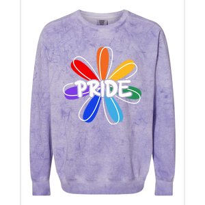 Lgbt Gift Pride Colors Flower Gift Colorblast Crewneck Sweatshirt