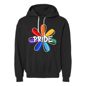 Lgbt Gift Pride Colors Flower Gift Garment-Dyed Fleece Hoodie