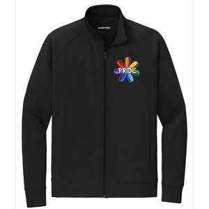 Lgbt Gift Pride Colors Flower Gift Stretch Full-Zip Cadet Jacket