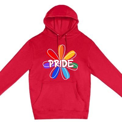 Lgbt Gift Pride Colors Flower Gift Premium Pullover Hoodie