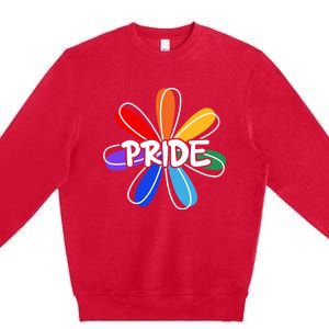 Lgbt Gift Pride Colors Flower Gift Premium Crewneck Sweatshirt