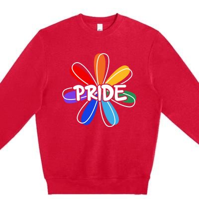 Lgbt Gift Pride Colors Flower Gift Premium Crewneck Sweatshirt