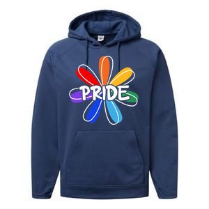 Lgbt Gift Pride Colors Flower Gift Performance Fleece Hoodie