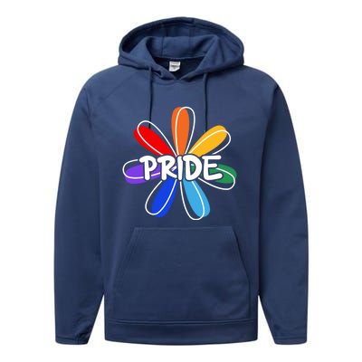 Lgbt Gift Pride Colors Flower Gift Performance Fleece Hoodie