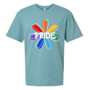 Lgbt Gift Pride Colors Flower Gift Sueded Cloud Jersey T-Shirt