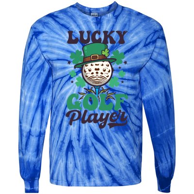 Lucky Golf Player Design St Patricks Golfing Gift Tie-Dye Long Sleeve Shirt