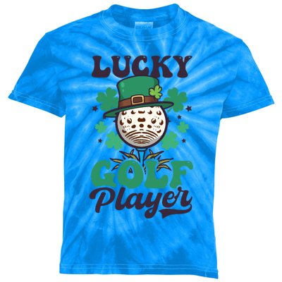 Lucky Golf Player Design St Patricks Golfing Gift Kids Tie-Dye T-Shirt