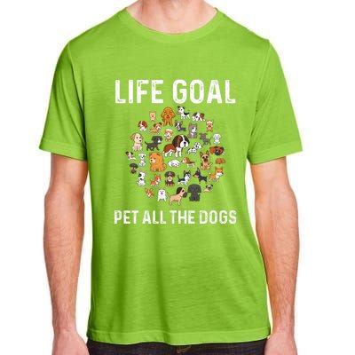 Life Goal Pet All The Dogs Funny Dog Lover Puppy Adult ChromaSoft Performance T-Shirt