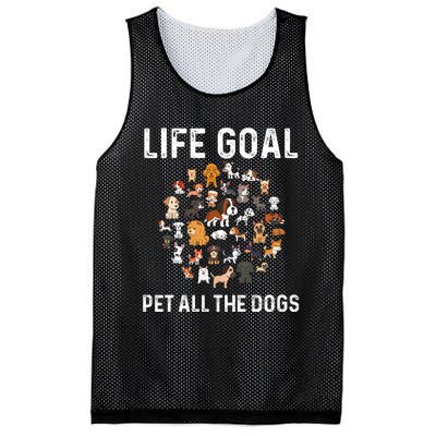 Life Goal Pet All The Dogs Funny Dog Lover Puppy Mesh Reversible Basketball Jersey Tank