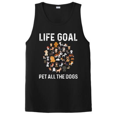 Life Goal Pet All The Dogs Funny Dog Lover Puppy PosiCharge Competitor Tank