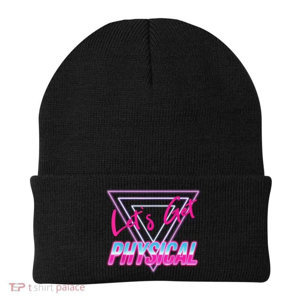 Lets Get Physical Workout Gym Tee 80's Retro Vintage Beanie