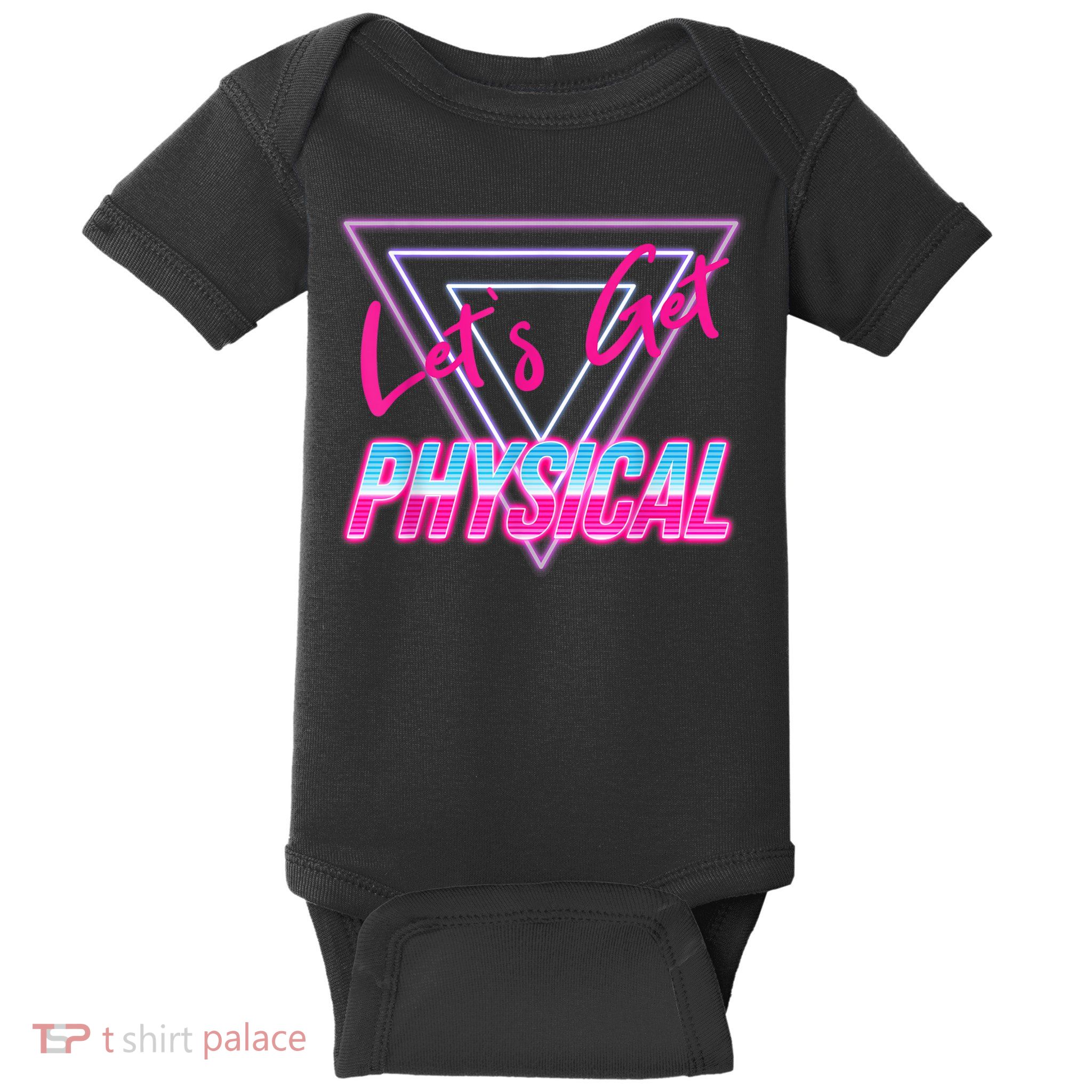 Lets Get Physical Workout Gym Tee 80's Retro Vintage Baby Bodysuit