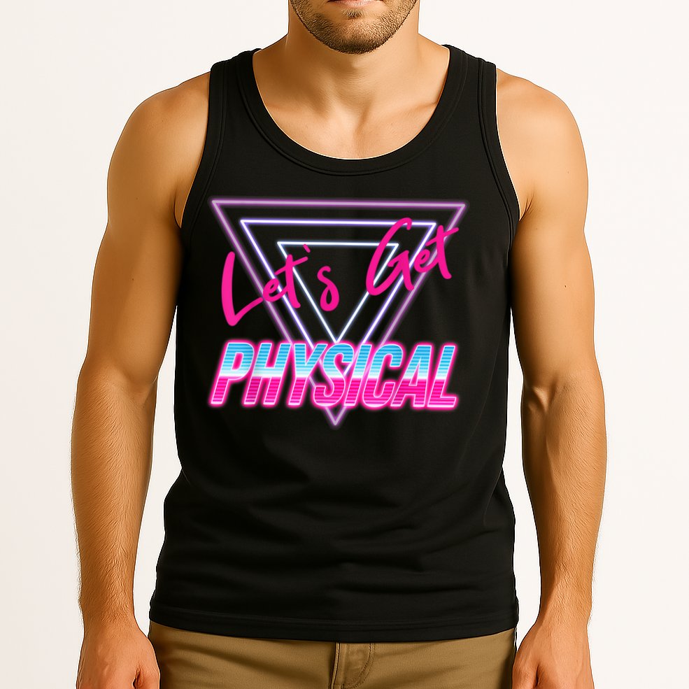 Lets Get Physical Workout Gym Tee 80's Retro Vintage Tank Top