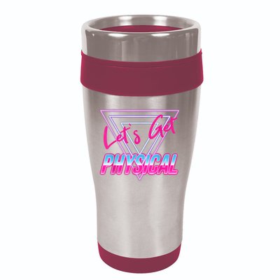 Lets Get Physical Workout Gym Tee 80's Retro Vintage 16oz Travel Tumbler