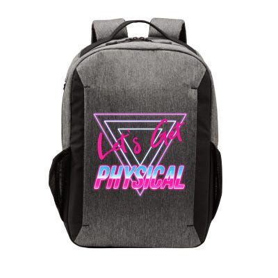 Lets Get Physical Workout Gym Tee 80's Retro Vintage Vector Backpack
