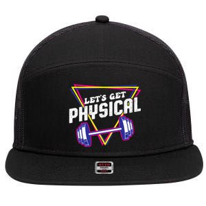 Lets Get Physical Gym Fitness 80's Workout 7 Panel Mesh Trucker Snapback Hat