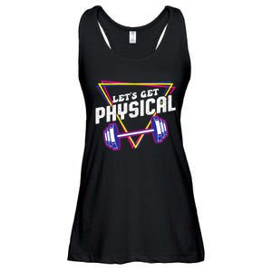 Lets Get Physical Gym Fitness 80's Workout Ladies Essential Flowy Tank