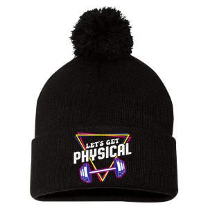 Lets Get Physical Gym Fitness 80's Workout Pom Pom 12in Knit Beanie