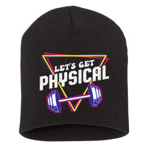 Lets Get Physical Gym Fitness 80's Workout Short Acrylic Beanie