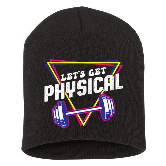 Lets Get Physical Gym Fitness 80's Workout Short Acrylic Beanie