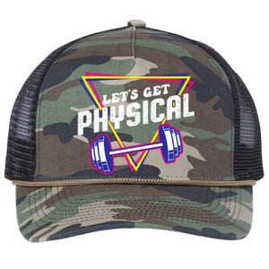 Lets Get Physical Gym Fitness 80's Workout Retro Rope Trucker Hat Cap