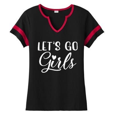 Lets Go Party Bachelorette Party Funny Bridal Ladies Halftime Notch Neck Tee