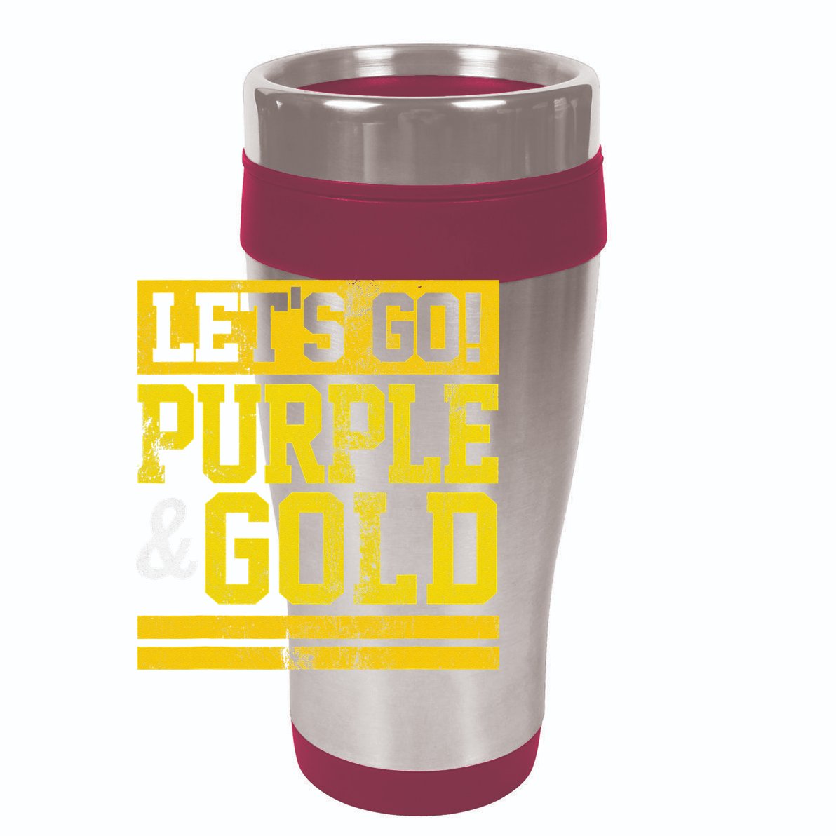 Let's Go Purple & Gold Team Favorite Colors Vintage Game Day 15oz Campfire Ceramic Mug