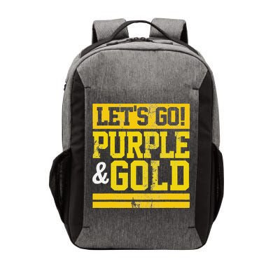 Let's Go Purple & Gold Team Favorite Colors Vintage Game Day Vector Backpack