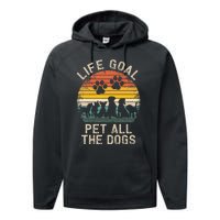 Life Goal Pet All The Dogs Pet Dog Lover Performance Fleece Hoodie