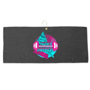 Lets Get Physical Gym Fitness 80's Workout Large Microfiber Waffle Golf Towel