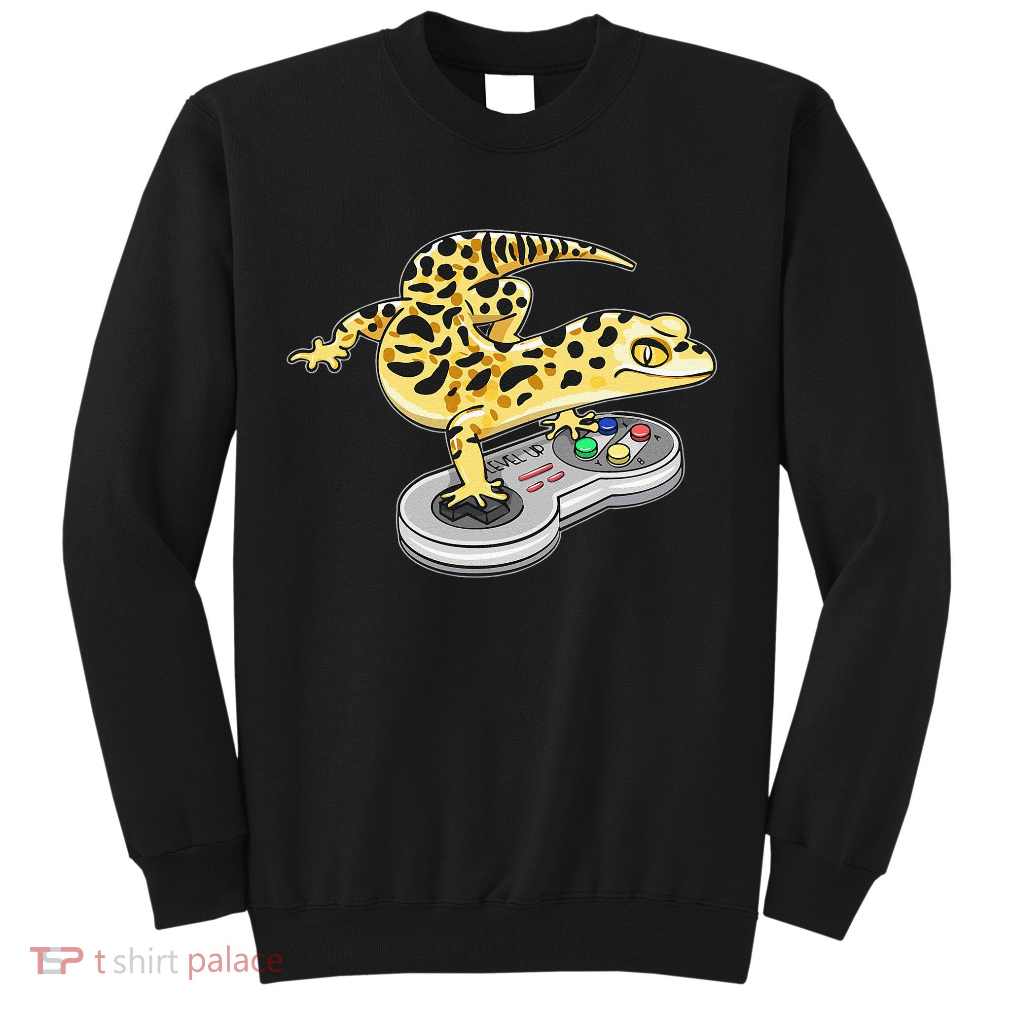 Leopard Gecko Playing Video Game Lizard Reptiles Gamers Sweatshirt