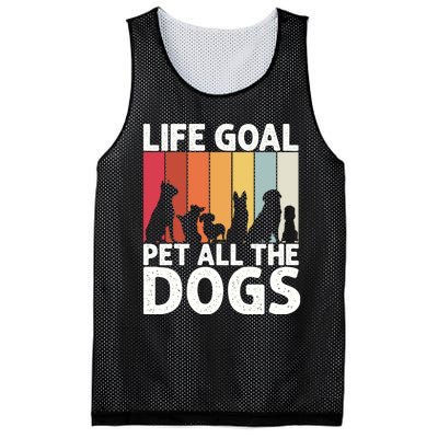 Life Goal Pet All The Dogs Funny Dog Lover Retro Mesh Reversible Basketball Jersey Tank