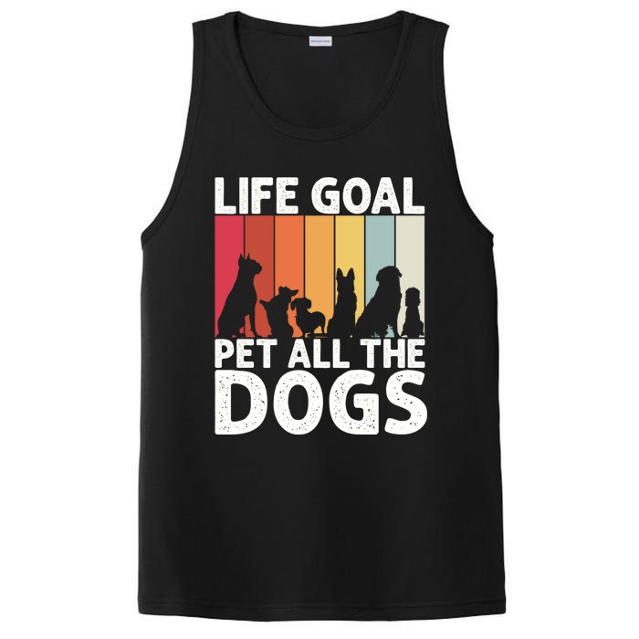 Life Goal Pet All The Dogs Funny Dog Lover Retro PosiCharge Competitor Tank