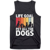 Life Goal Pet All The Dogs Funny Dog Lover Retro Tank Top