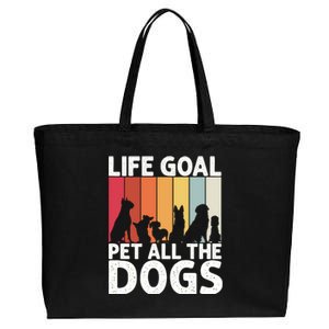 Life Goal Pet All The Dogs Funny Dog Lover Retro Cotton Canvas Jumbo Tote