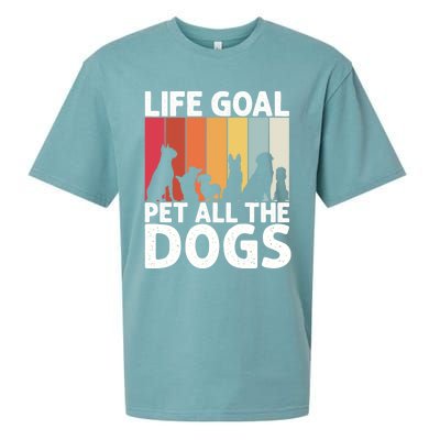 Life Goal Pet All The Dogs Funny Dog Lover Retro Sueded Cloud Jersey T-Shirt