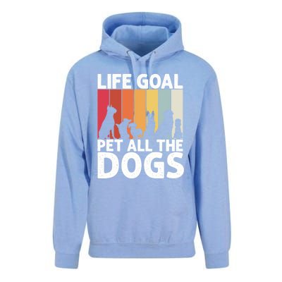 Life Goal Pet All The Dogs Funny Dog Lover Retro Unisex Surf Hoodie