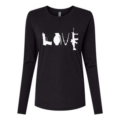 LOVE GUNS Pro Gun Love 2nd Amendment Womens Cotton Relaxed Long Sleeve T-Shirt