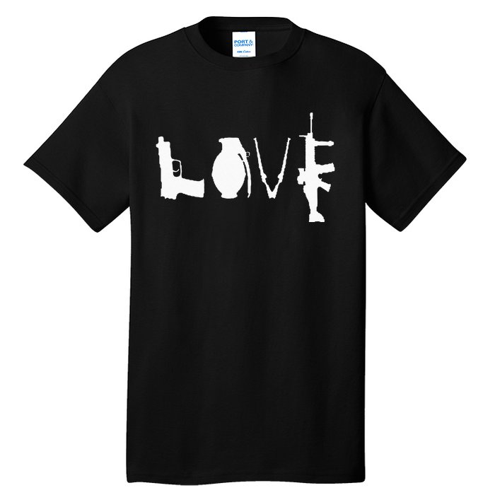 LOVE GUNS Pro Gun Love 2nd Amendment Tall T-Shirt