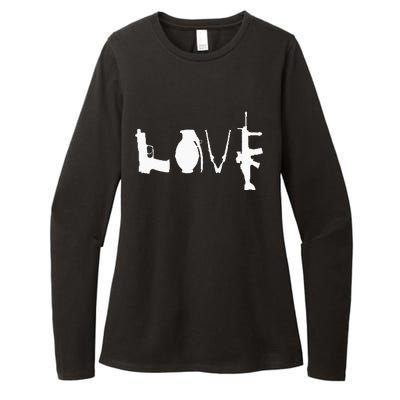 LOVE GUNS Pro Gun Love 2nd Amendment Womens CVC Long Sleeve Shirt