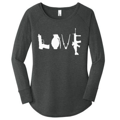 LOVE GUNS Pro Gun Love 2nd Amendment Women's Perfect Tri Tunic Long Sleeve Shirt