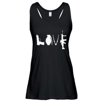 LOVE GUNS Pro Gun Love 2nd Amendment Ladies Essential Flowy Tank