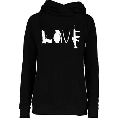 LOVE GUNS Pro Gun Love 2nd Amendment Womens Funnel Neck Pullover Hood