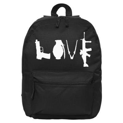 LOVE GUNS Pro Gun Love 2nd Amendment 16 in Basic Backpack