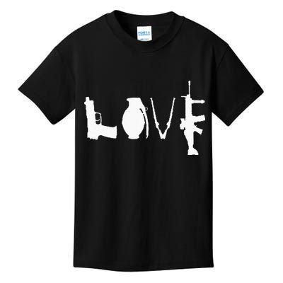 LOVE GUNS Pro Gun Love 2nd Amendment Kids T-Shirt