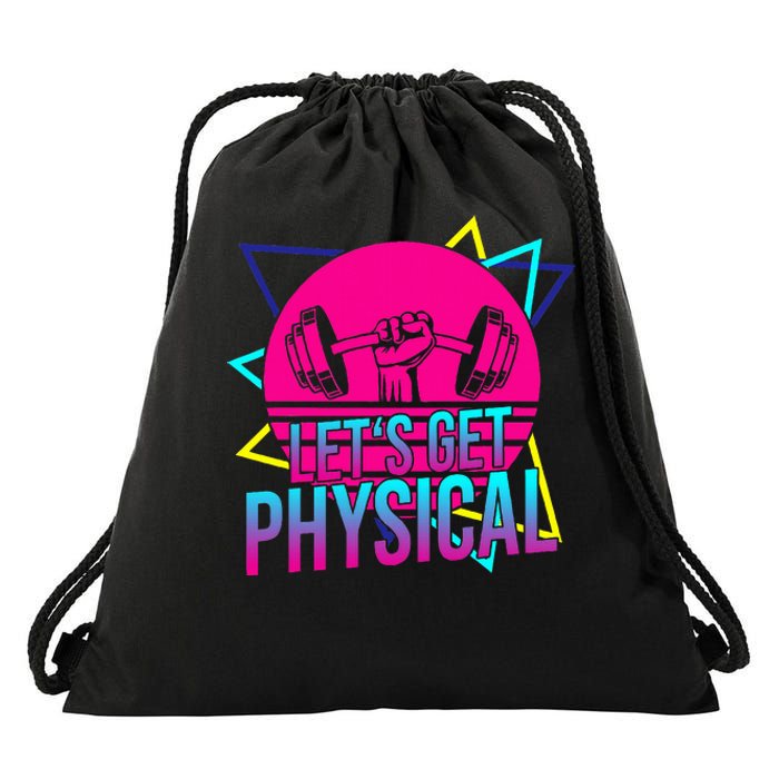 Lets Get Physical Gym Fitness 80S Workout Drawstring Bag