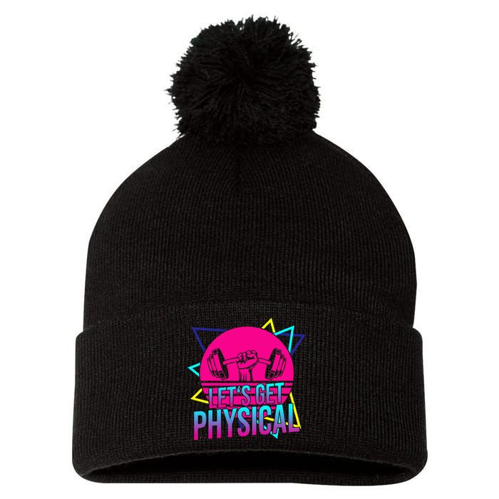 Lets Get Physical Gym Fitness 80S Workout Pom Pom 12in Knit Beanie