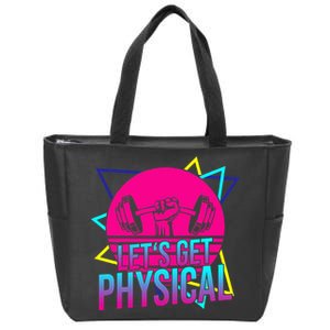 Lets Get Physical Gym Fitness 80S Workout Zip Tote Bag